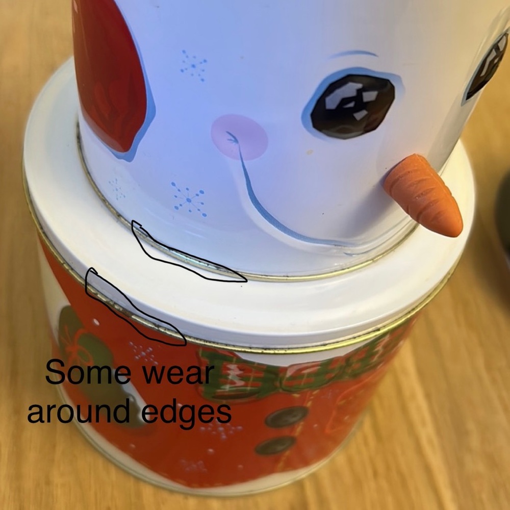 The Tin Box Company Snowman Three Compartment Tin Red, Green, White, Black - Picture 8 of 13